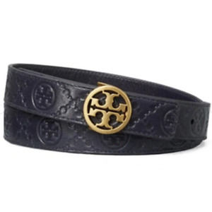 XS TORY BURCH Women's T Monogram Leather Belt